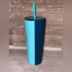 STARBUCKS SPRING 2023 METAL SCALLOPED PEACOCK BLUE TEAL TWO TONE NEW RELEASE